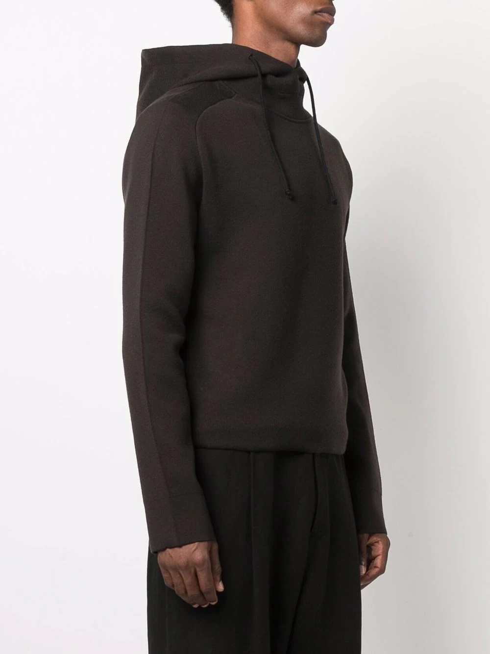 panelled long-sleeved hoodie - 3