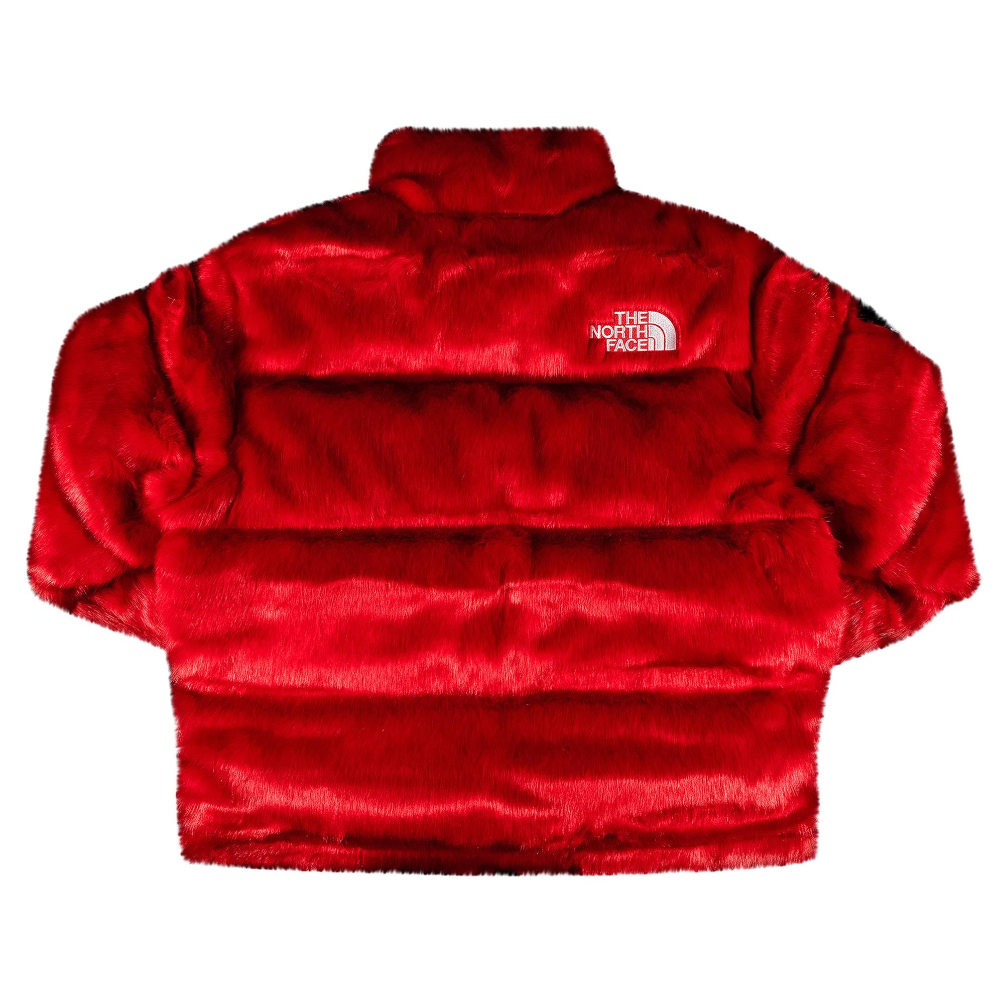 Supreme x The North Face Faux Fur Nuptse Jacket 'Red' - 2