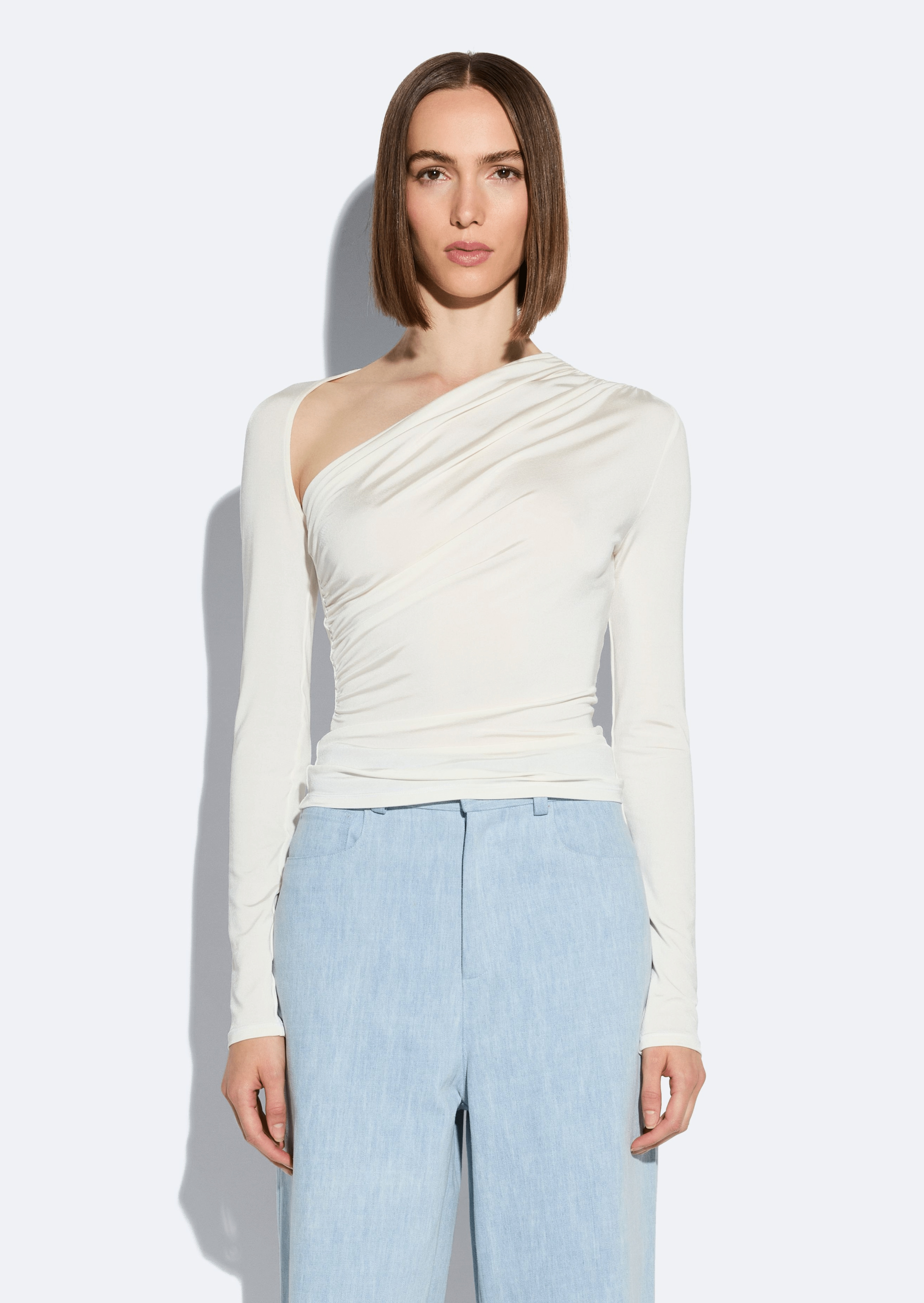 Jersey Asymmetrical Ruched Top - 2