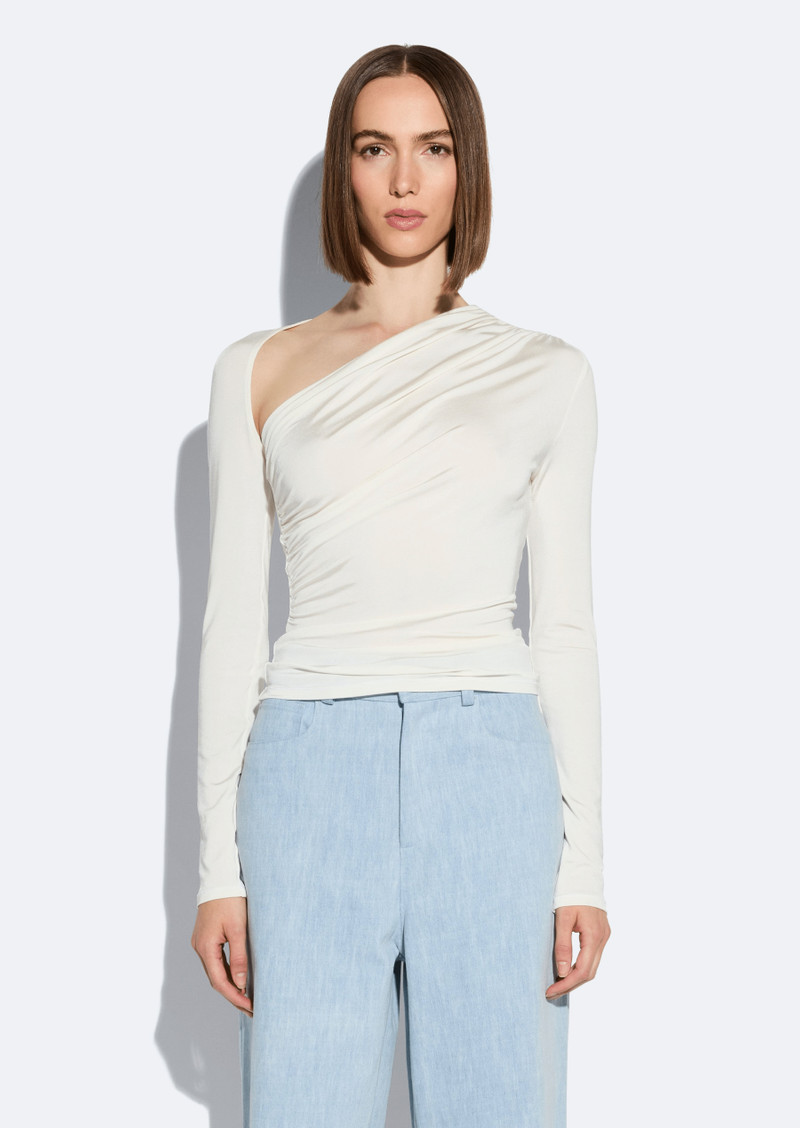 LAPOINTE Jersey Asymmetrical Ruched Top outlook