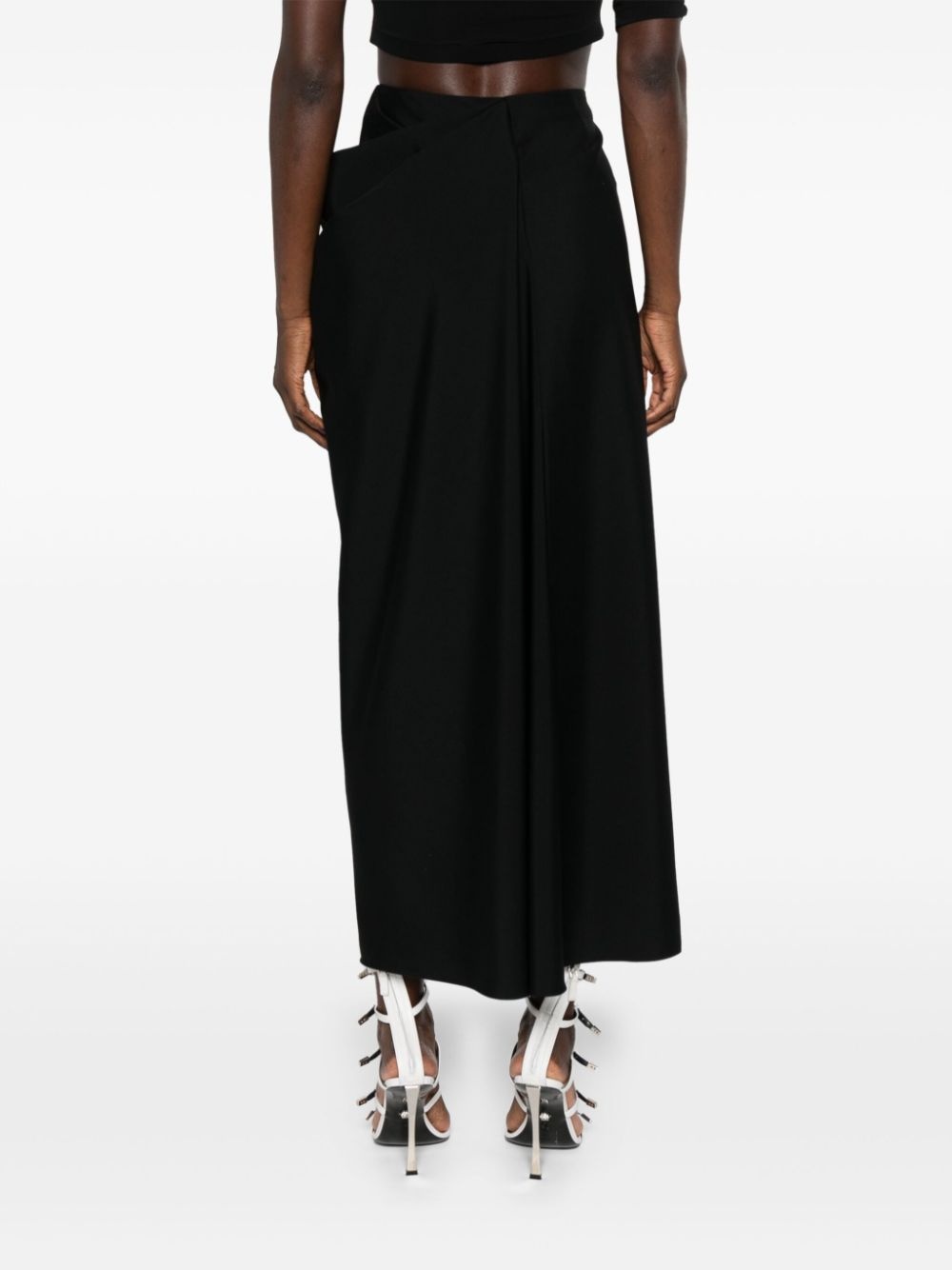 asymmetric high-waisted maxi skirt - 4