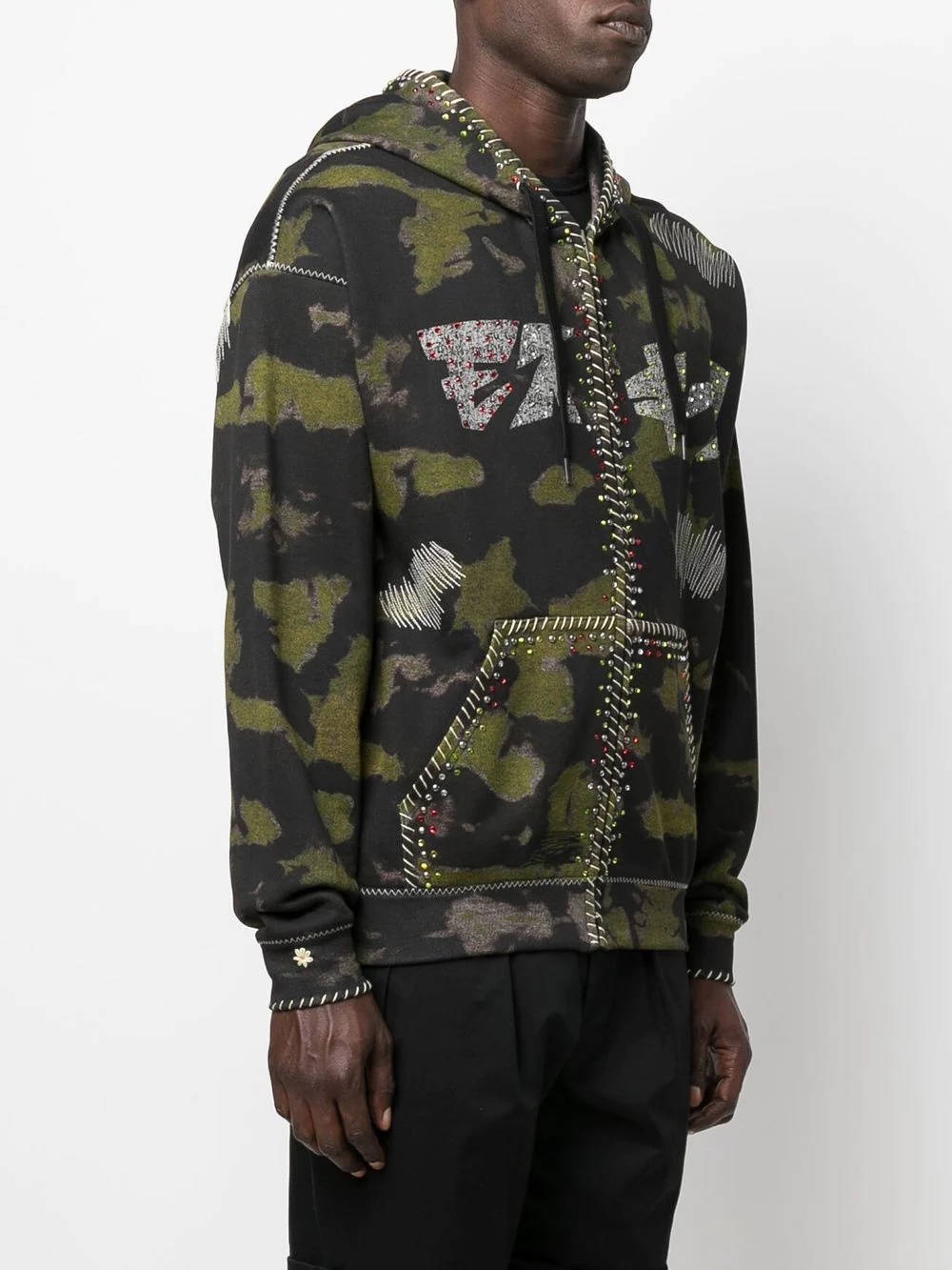 camouflage print zipped hoodie - 3