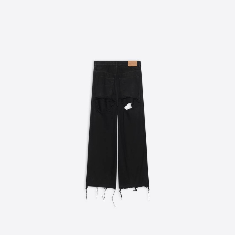BALENCIAGA Men's Destroyed Large Baggy Pants in Blue outlook