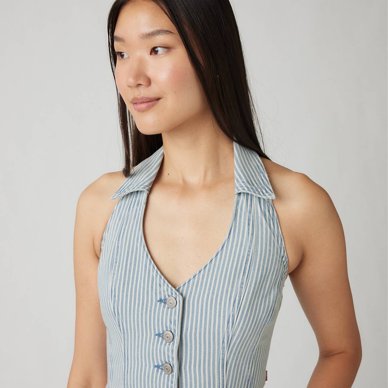 BRIA DENIM HALTER TOP - 4