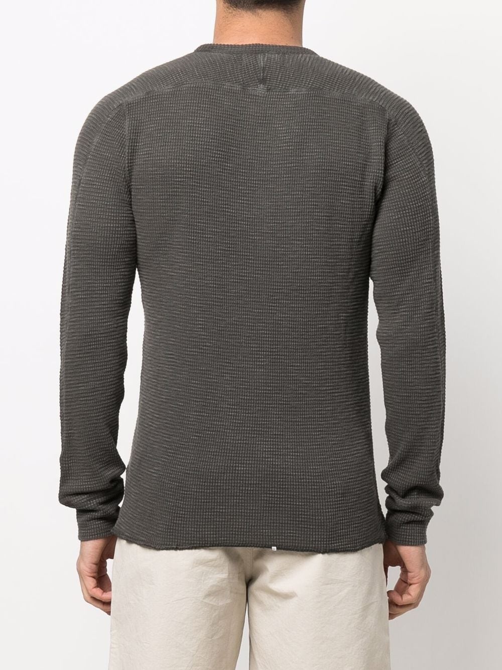 waffle-knit cotton jumper - 4