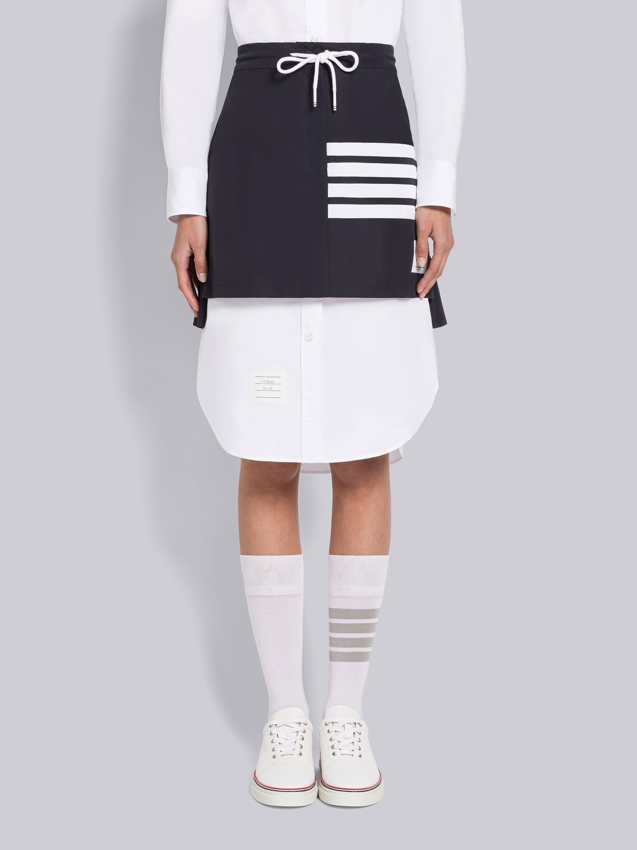 Navy Flyweight Tech 4-Bar Pleated Mini Skirt - 2