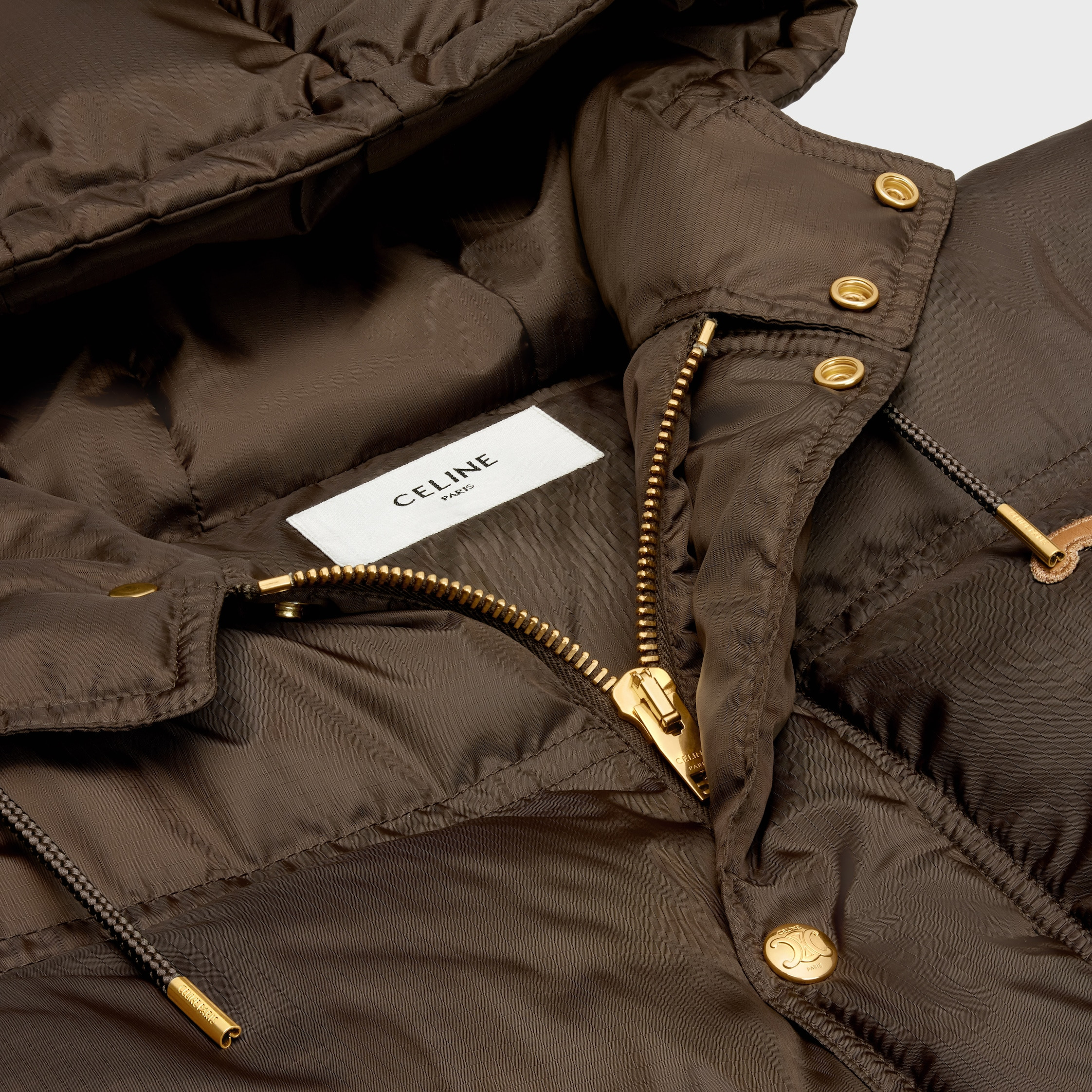 CELINE Triomphe cropped down jacket in lightweight nylon