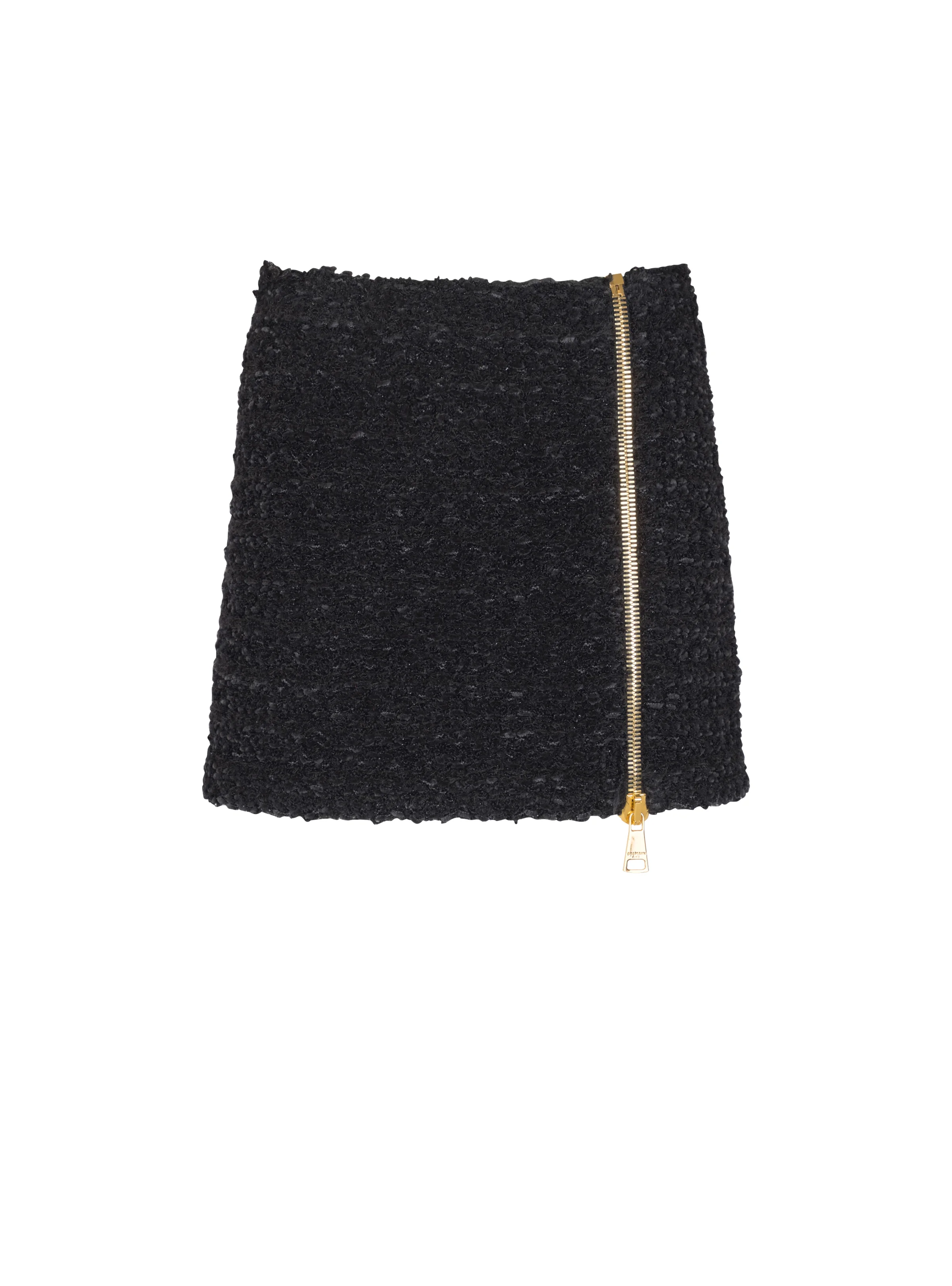 Short zipped tweed skirt - 1