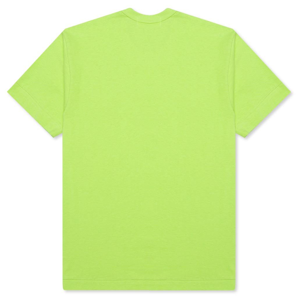 COMME DES GARCONS PLAY PASTELLE RED EMBLEM T-SHIRT - GREEN - 2