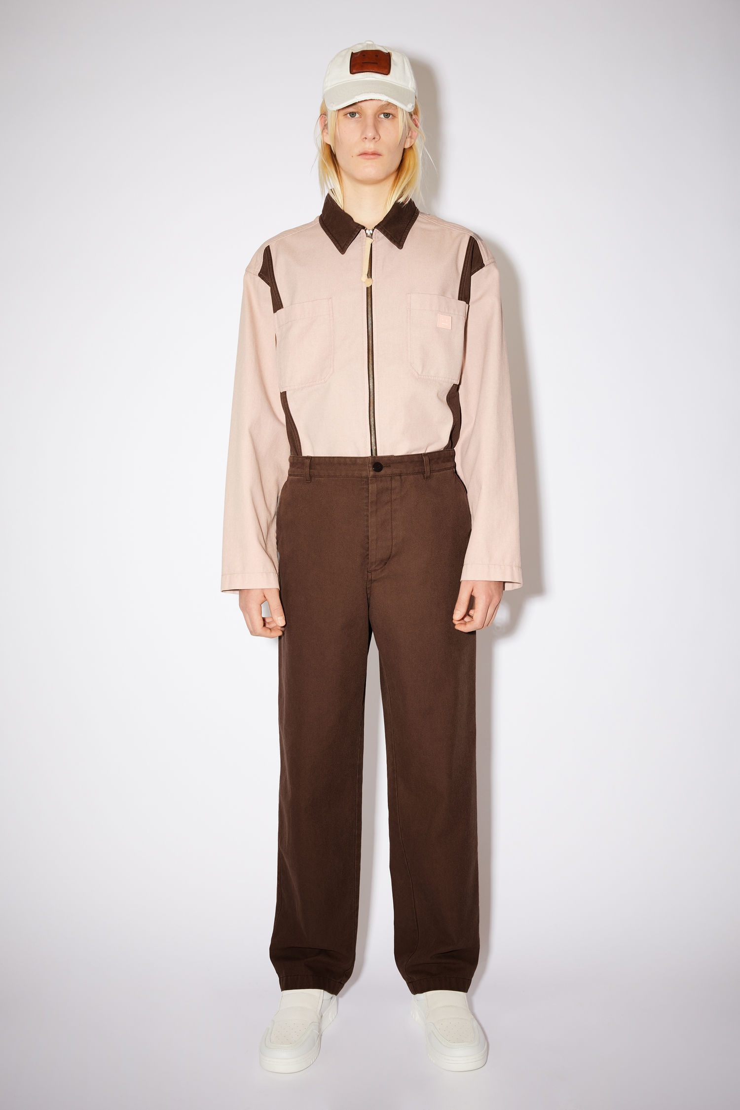 Workwear trousers - Dark brown/Powder pink - 2