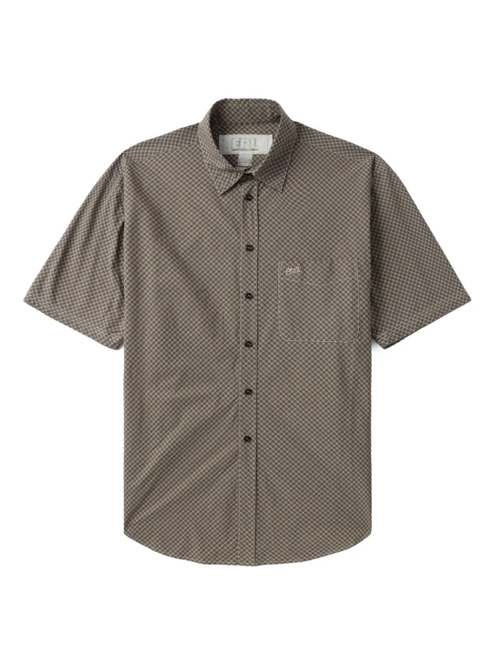 check-pattern short-sleeve shirt - 1