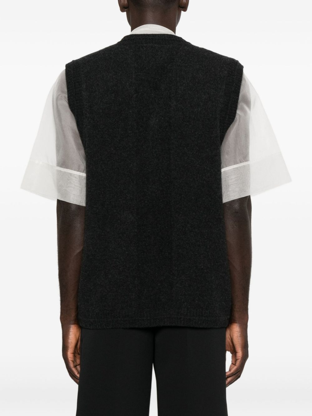 floral-button vest - 4