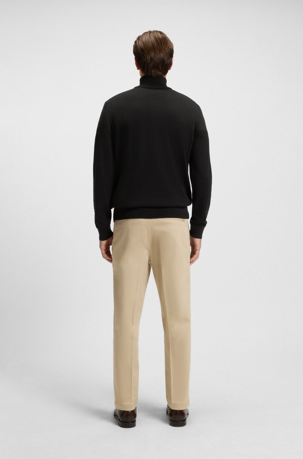 ZIP-NECK SWEATER WITH STRUCTURED WOOL-COTTON FRONT - 5
