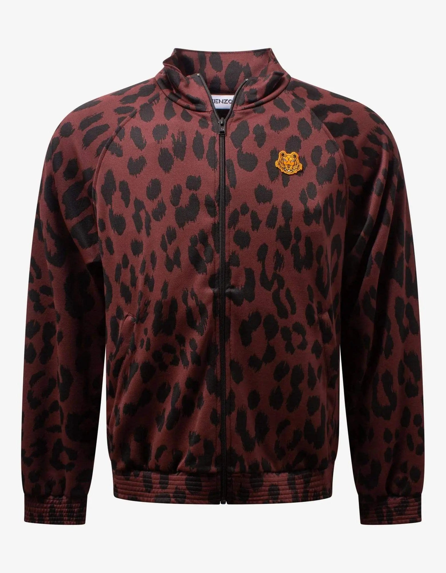 Kenzo Bordeaux Leopard Print Track Jacket - 3