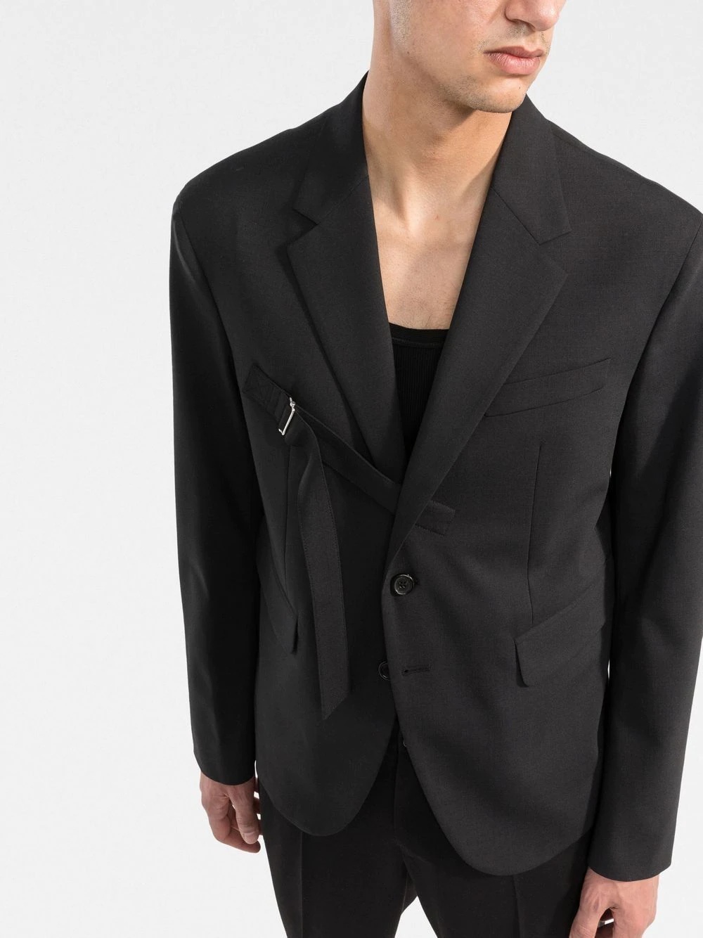 front-strap tailored blazer - 3