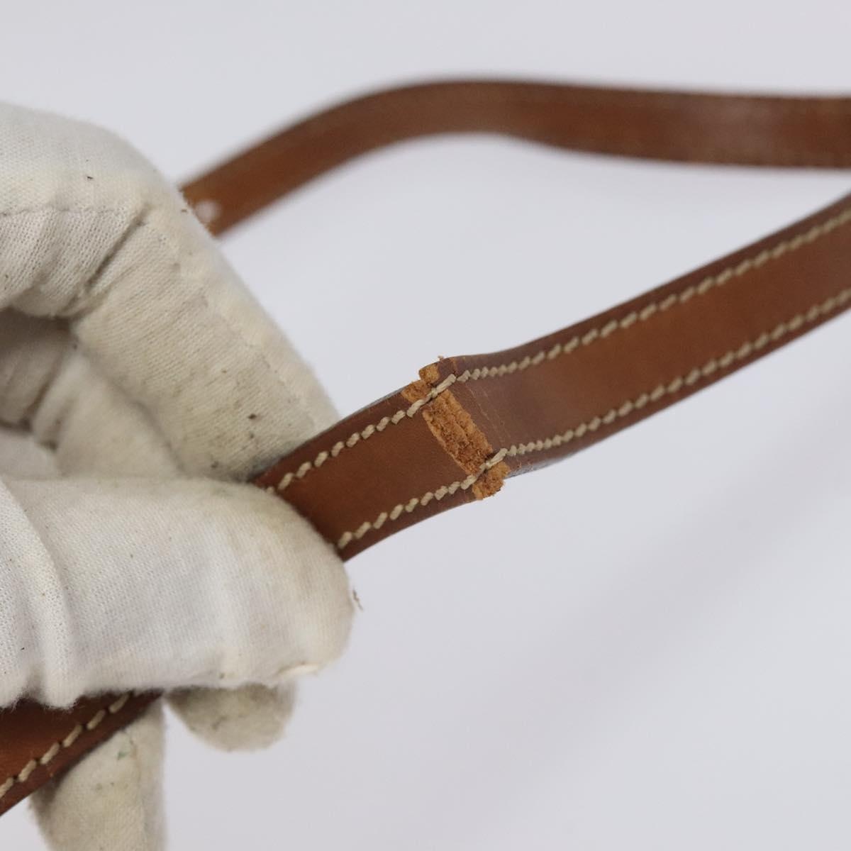 CELINE Macadam Canvas Shoulder Bag Pvc Leather Beige Brown Gold - 9