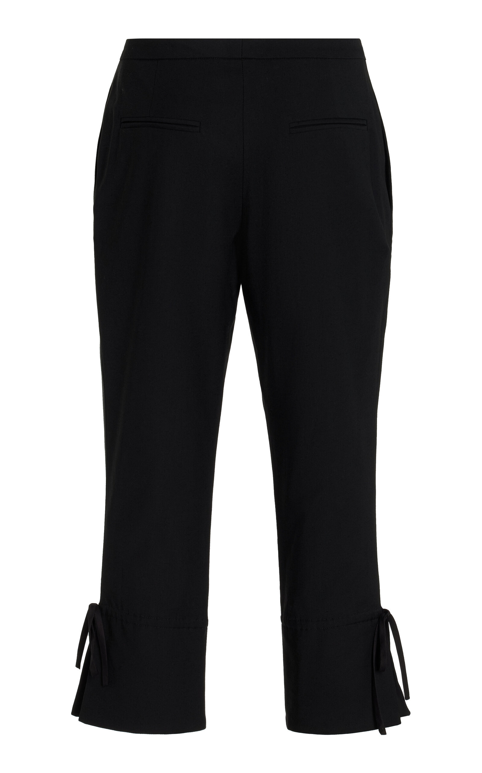 Tie-Detailed Stretch-Crepe Capri Pants black - 5