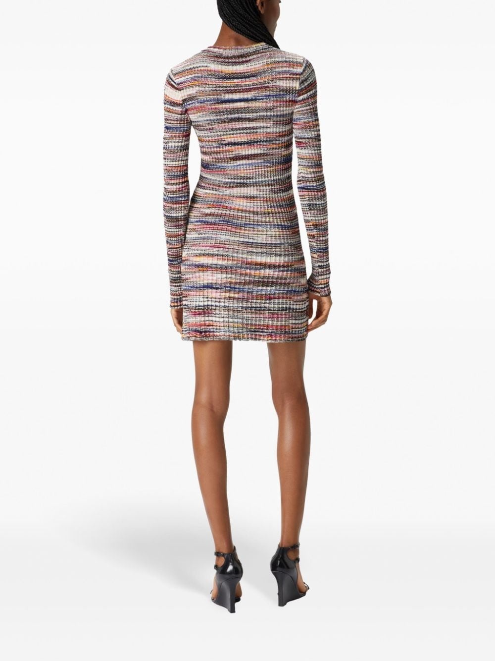 mélange-effect mini dress - 3