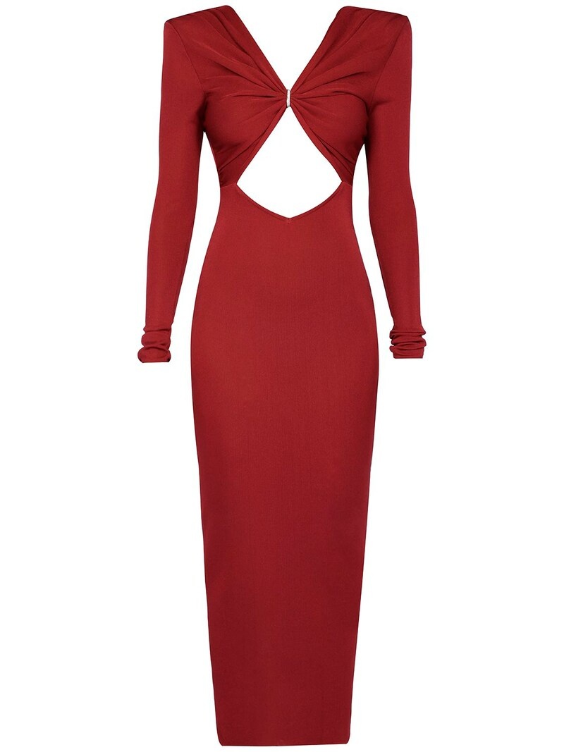 Cutout viscose jersey midi dress - 1