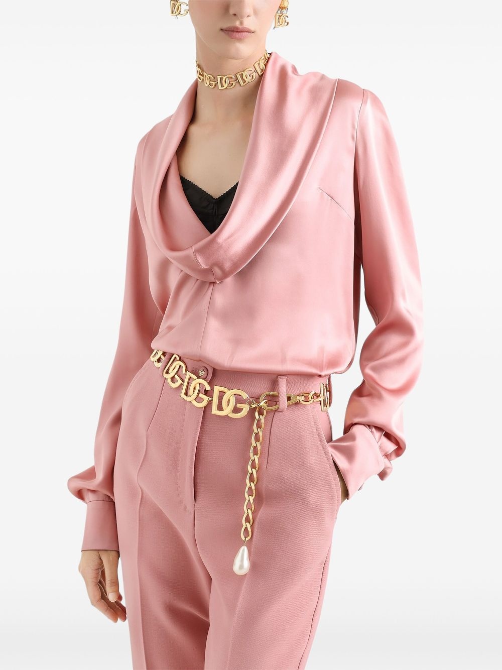 cowl-neck blouse - 4