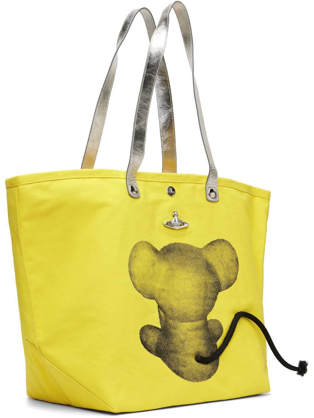 Yellow Mouse Printed Canvas Utility Shopper Tote - 2