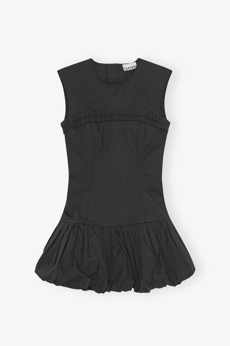 BLACK STRETCH COTTON CORSET MINI DRESS 1