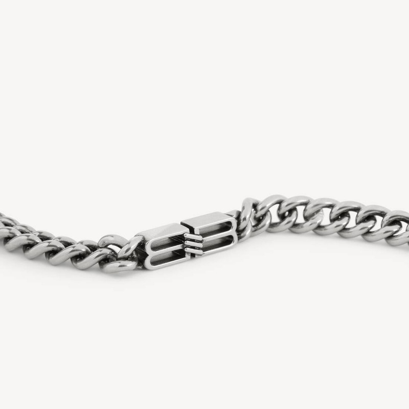 Men's Bb Icon Thin Gourmette Bracelet in Antique Silver 3