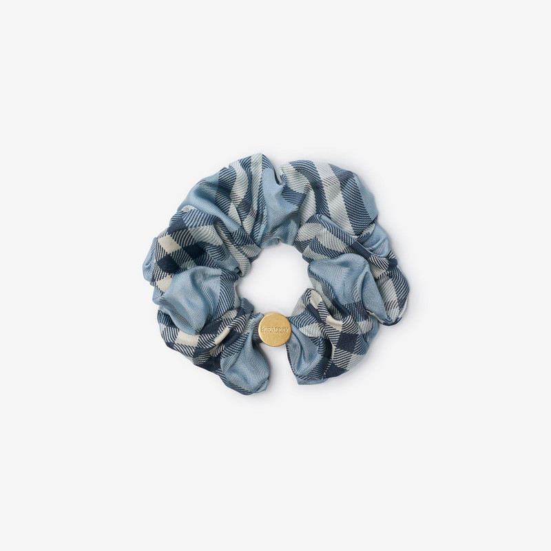 Check Silk Scrunchie 1