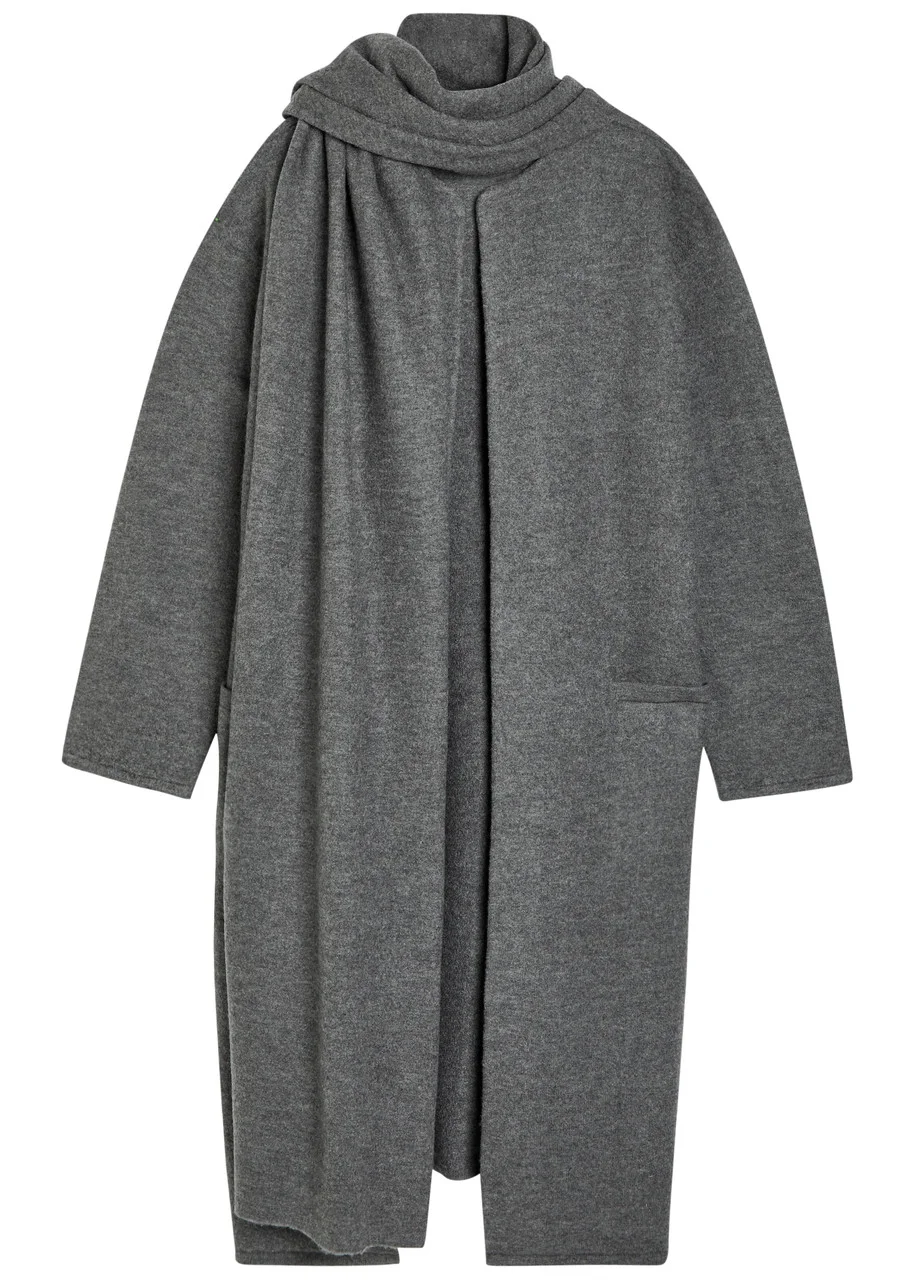 Maria Mcmanus Scarf-effect Merino Wool Coat - 1