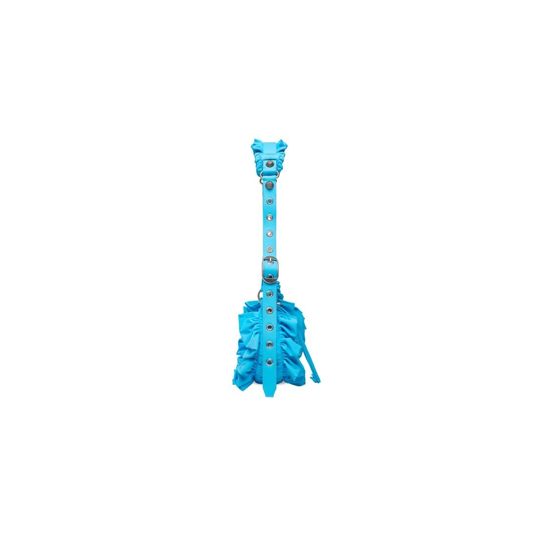 Women's Le Cagole Xs Shoulder Bag With Ruffles  in Blue - 6