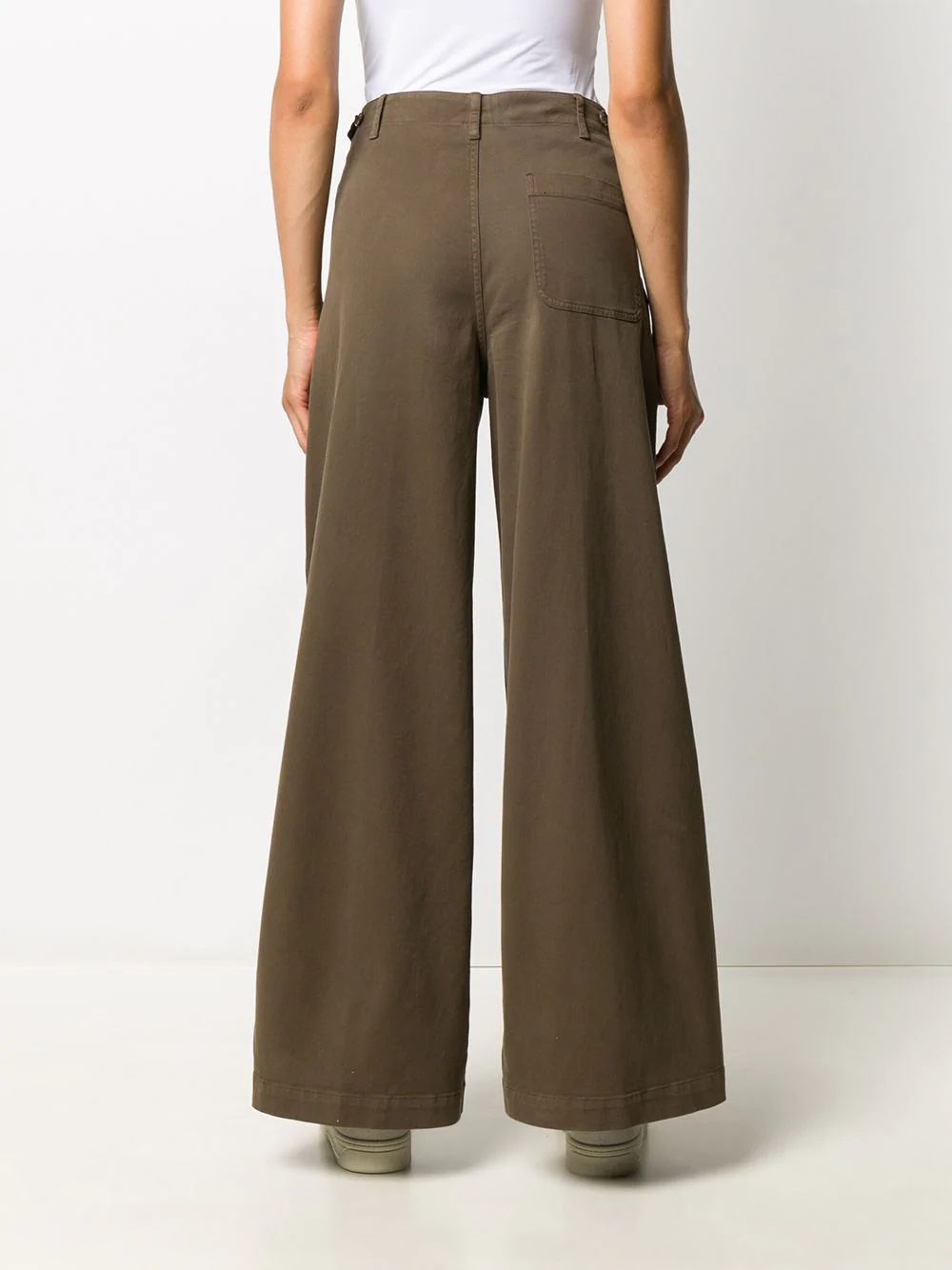 high waisted wide-leg trousers - 4