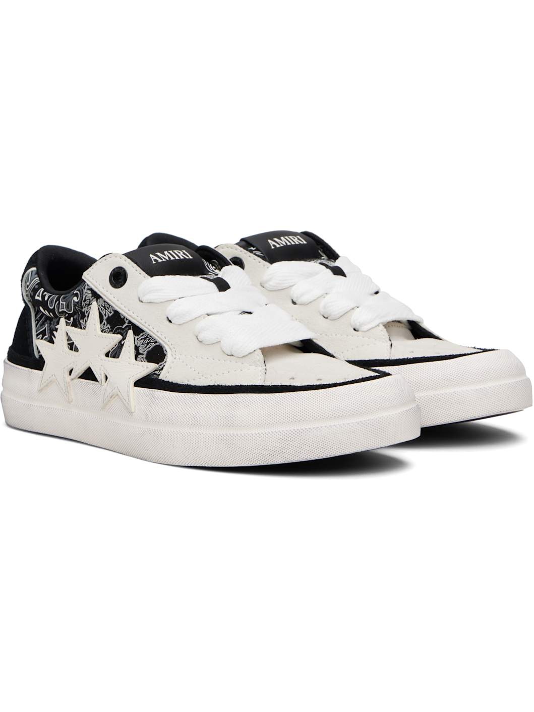 Black & White Bandana Sunset Skate Sneakers - 4