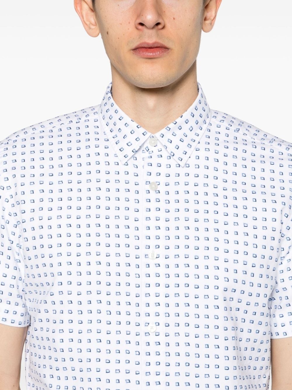 geometric-print cotton shirt - 5