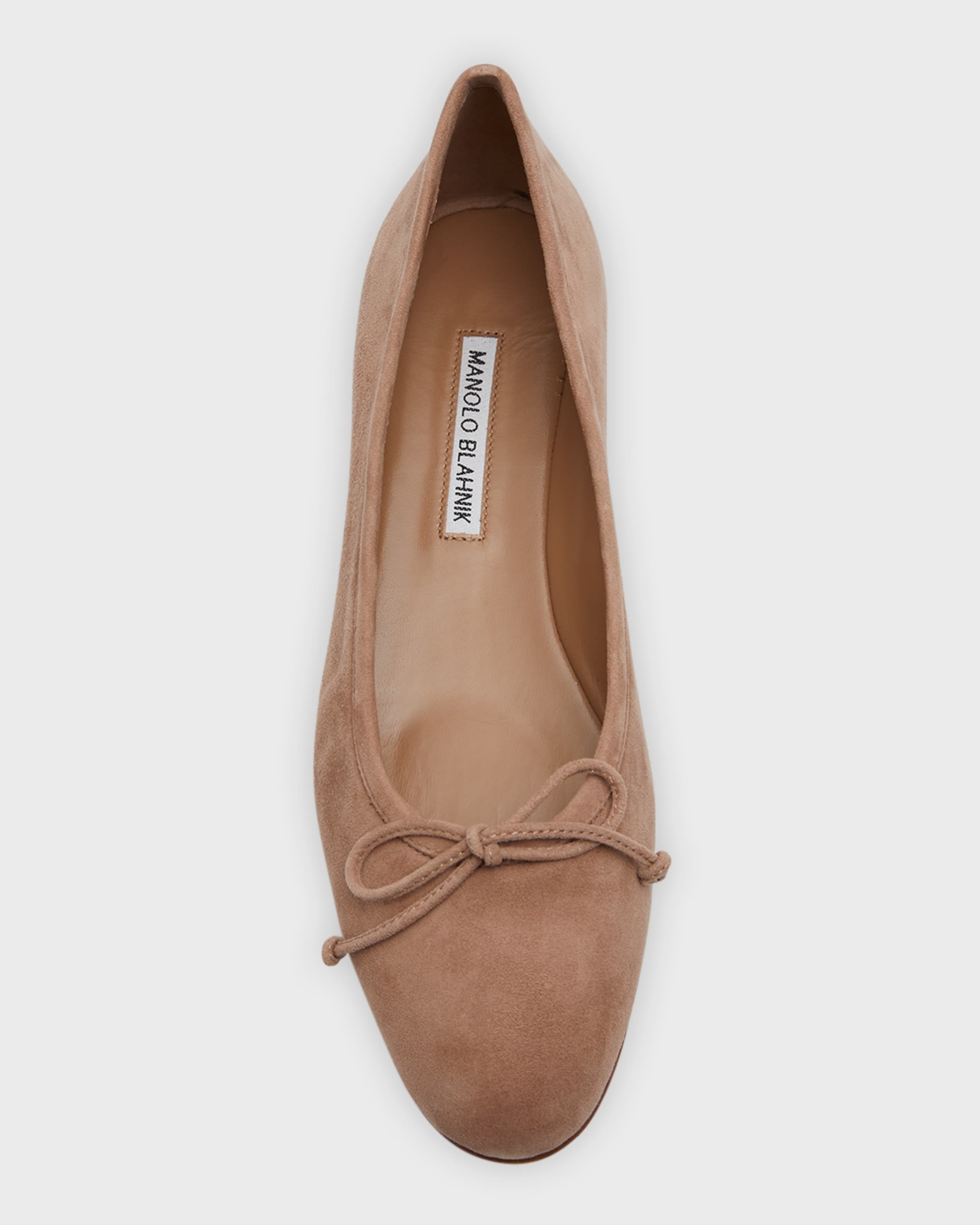 Manolo Blahnik Veralli Suede Bow Ballerina Flats | REVERSIBLE