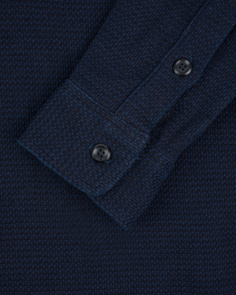 IHSH-380-IND 12OZ DOBBY CLOTH WORK SHIRT - INDIGO 10
