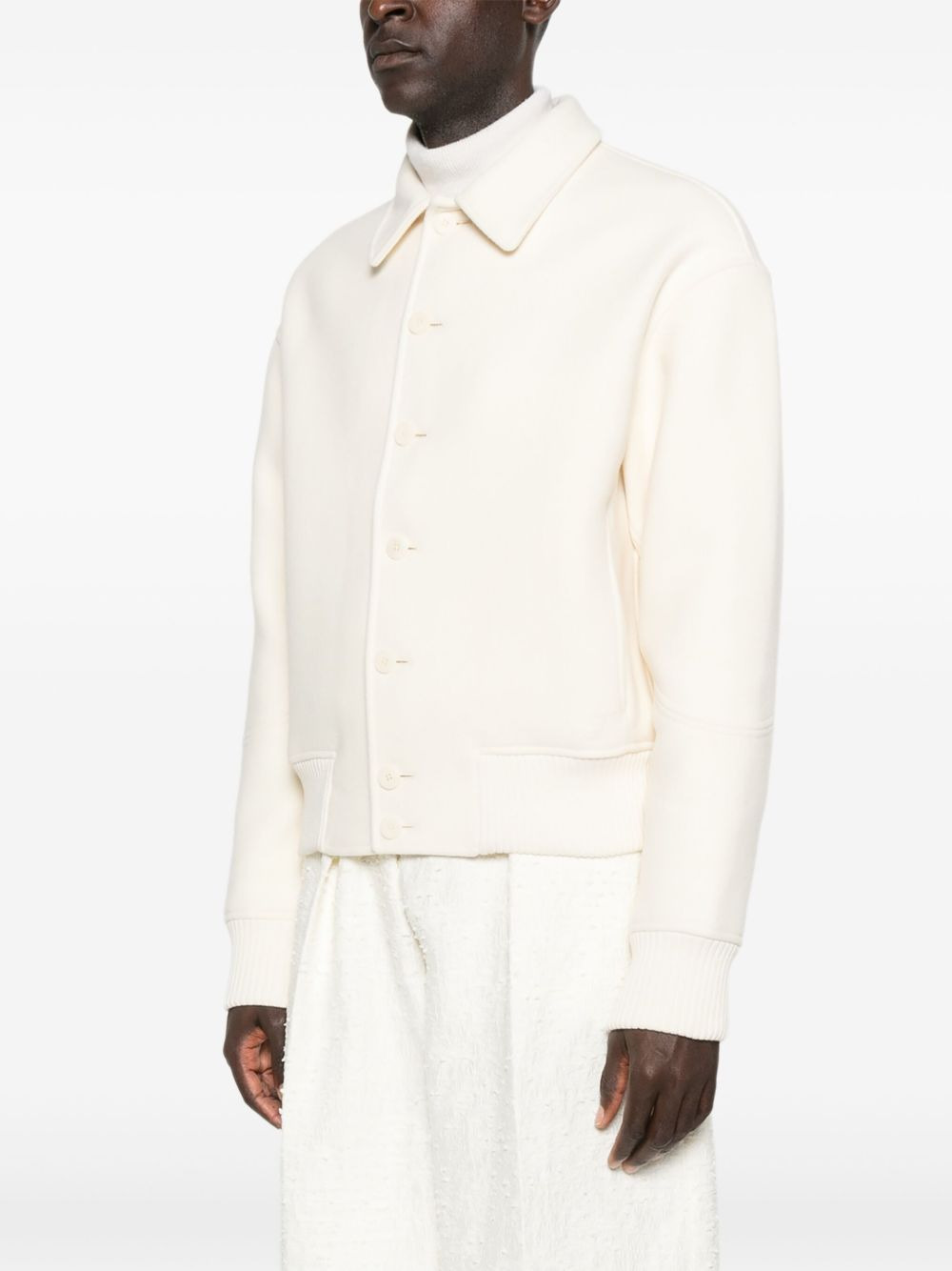felt wool bomber jacket - 3