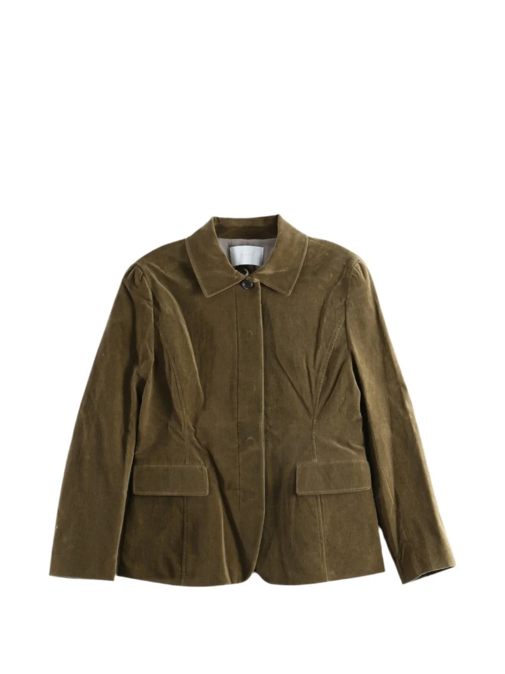 velvet-effect single-breasted jacket - 1