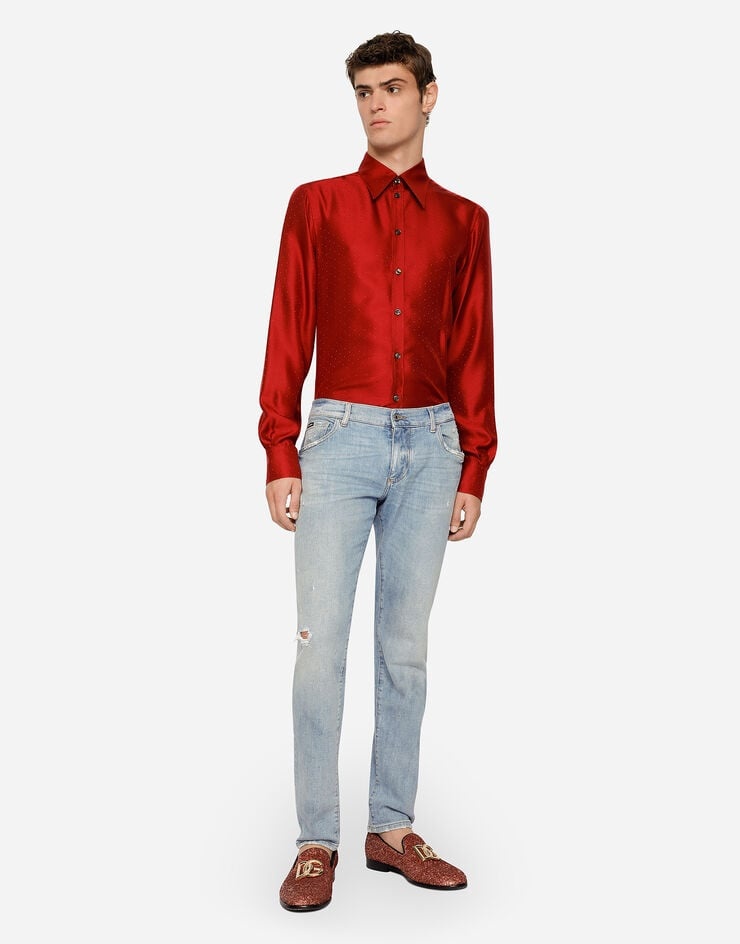 Light blue skinny stretch jeans - 2
