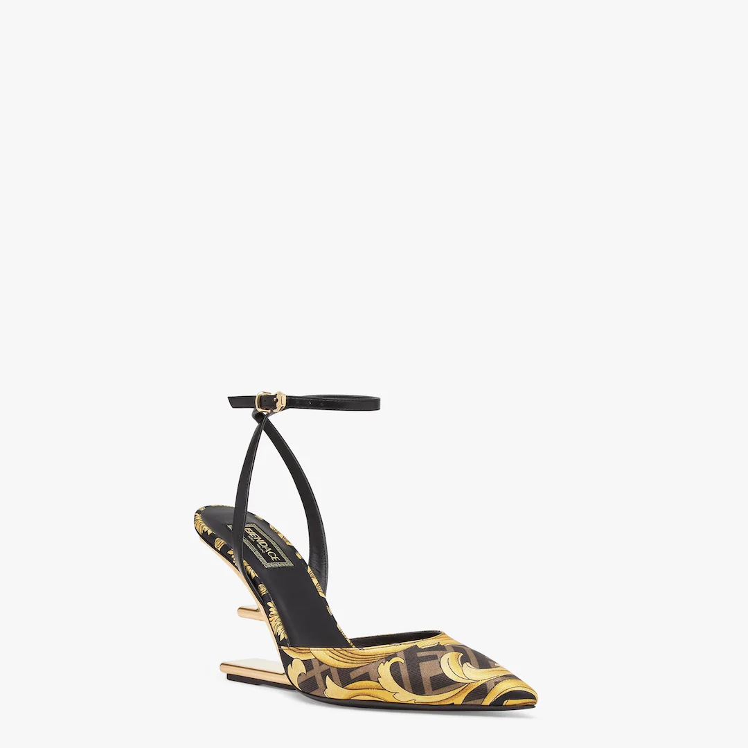 Fendace printed silk high-heeled slingbacks - 2