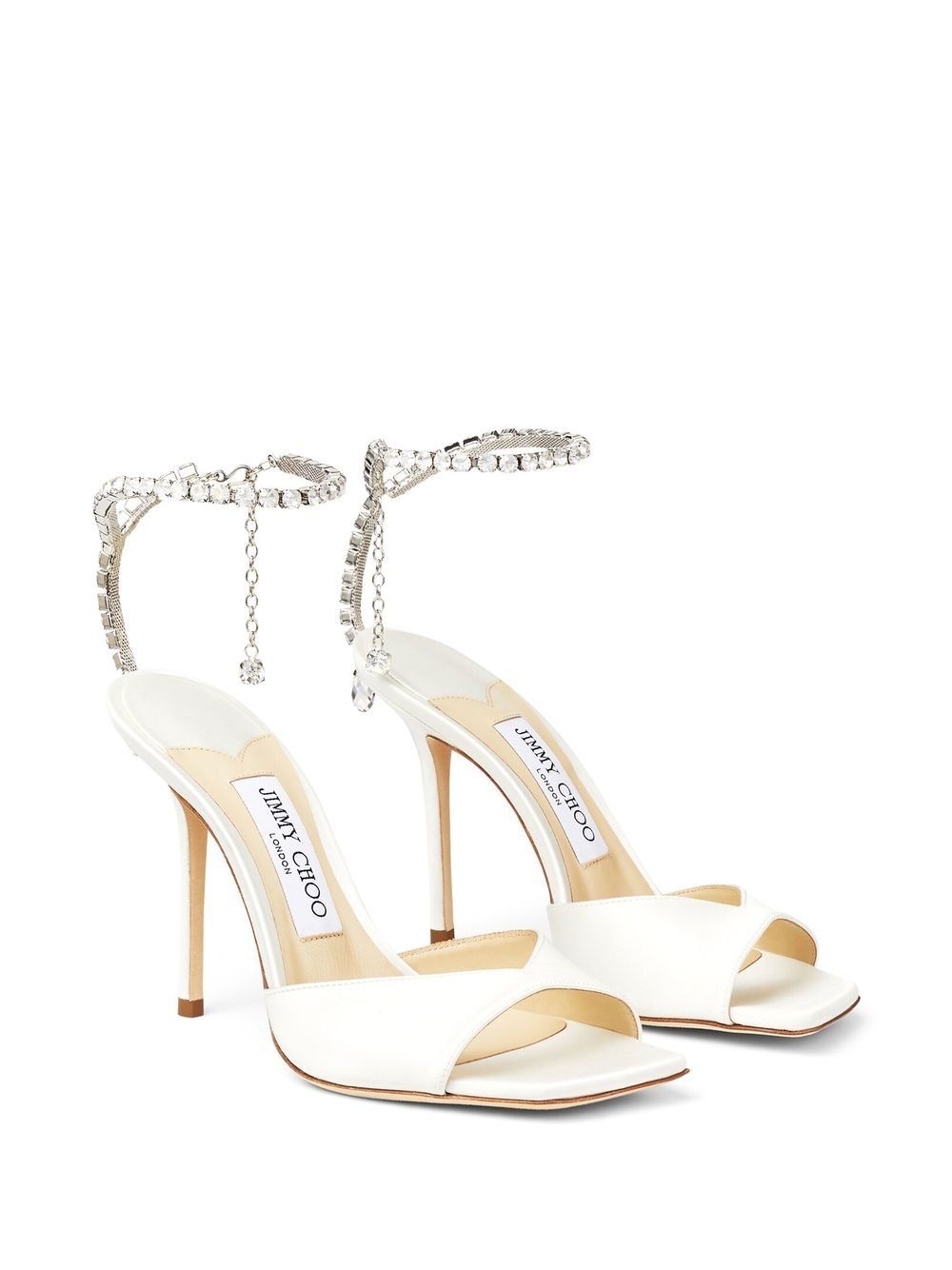Saeda 100mm crystal-strap sandals - 2