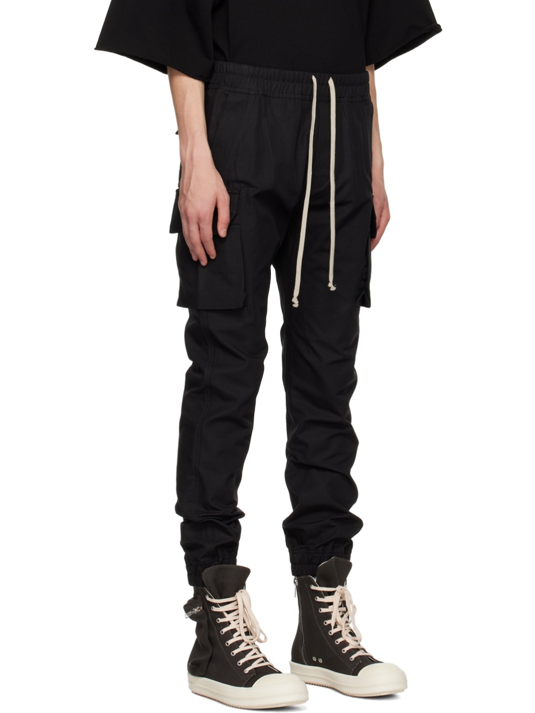 Black Mastodon Cut Cargo Pants - 2