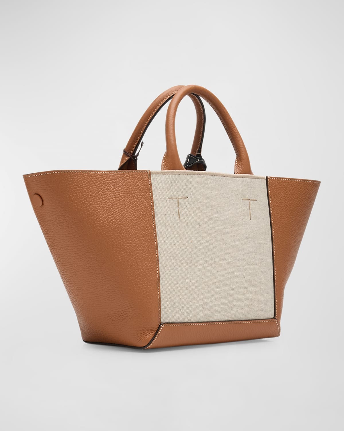 TOD’S canvas leather tote bag Tod's Canvas & Leather Tote Bag | italist
