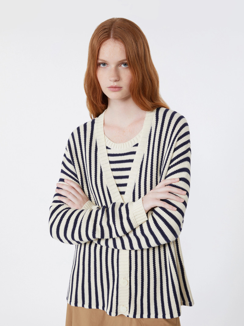 NICCHIA Cotton cordonnet cardigan - NAVY 5