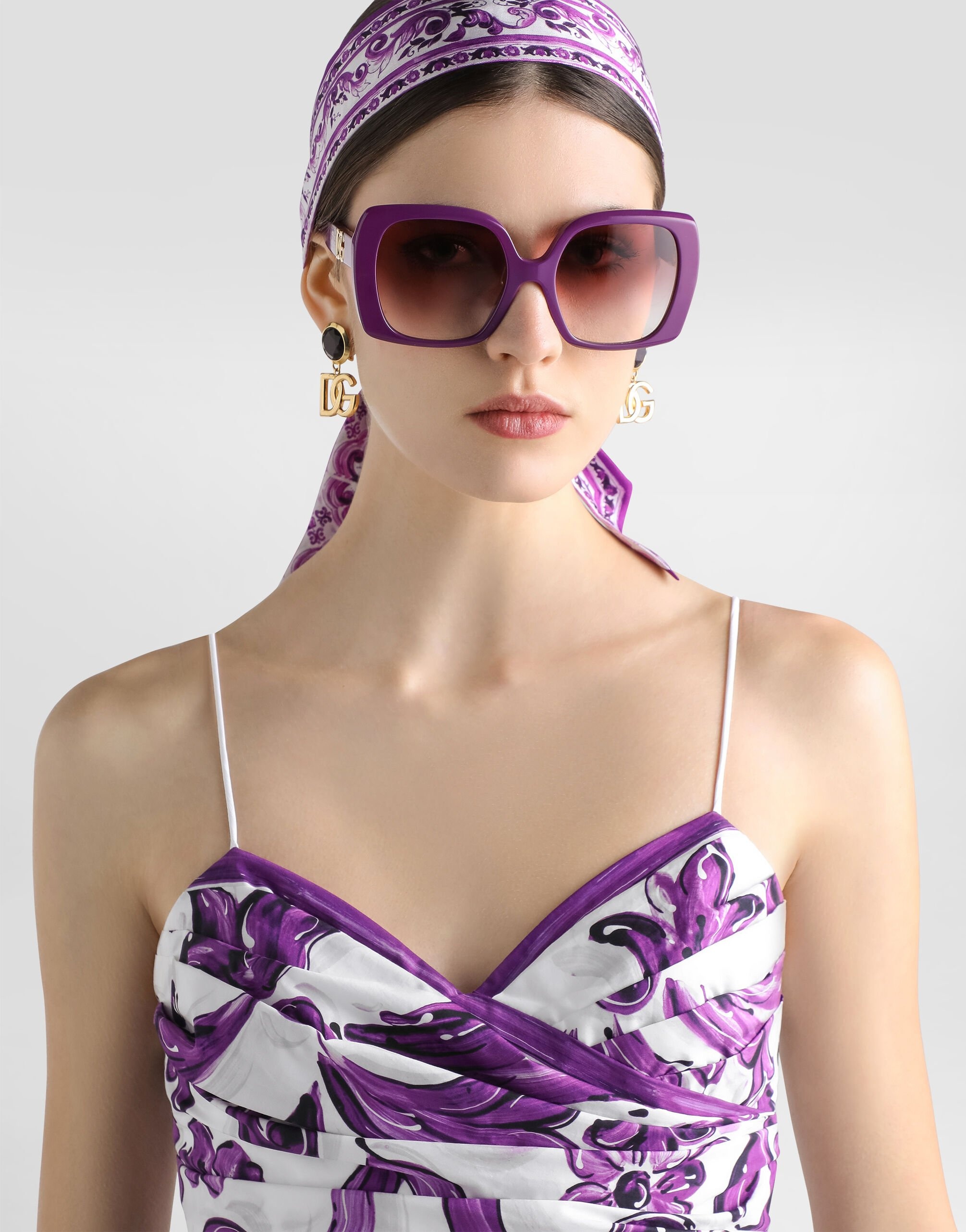 Majolica-print poplin dress - 4