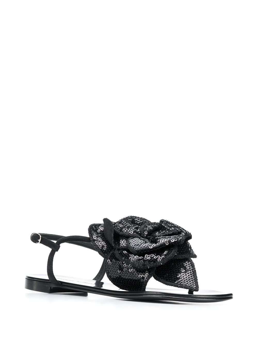 floral-appliqué sandals - 2