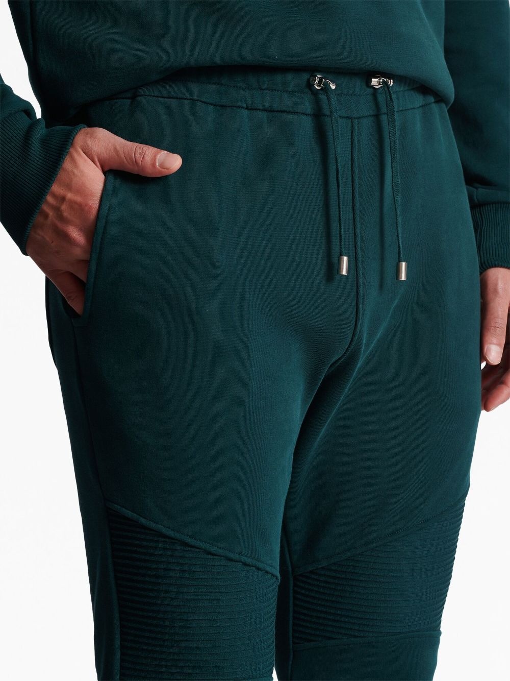ribbed-detail drawstring track pants - 6