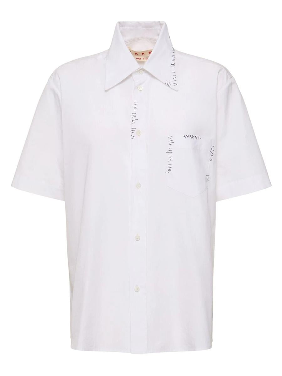 Marni Cotton Poplin Shirt With Logo - 1