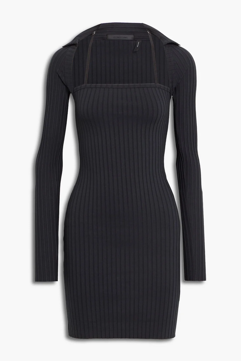 Ribbed-knit pima cotton-blend mini dress - 1