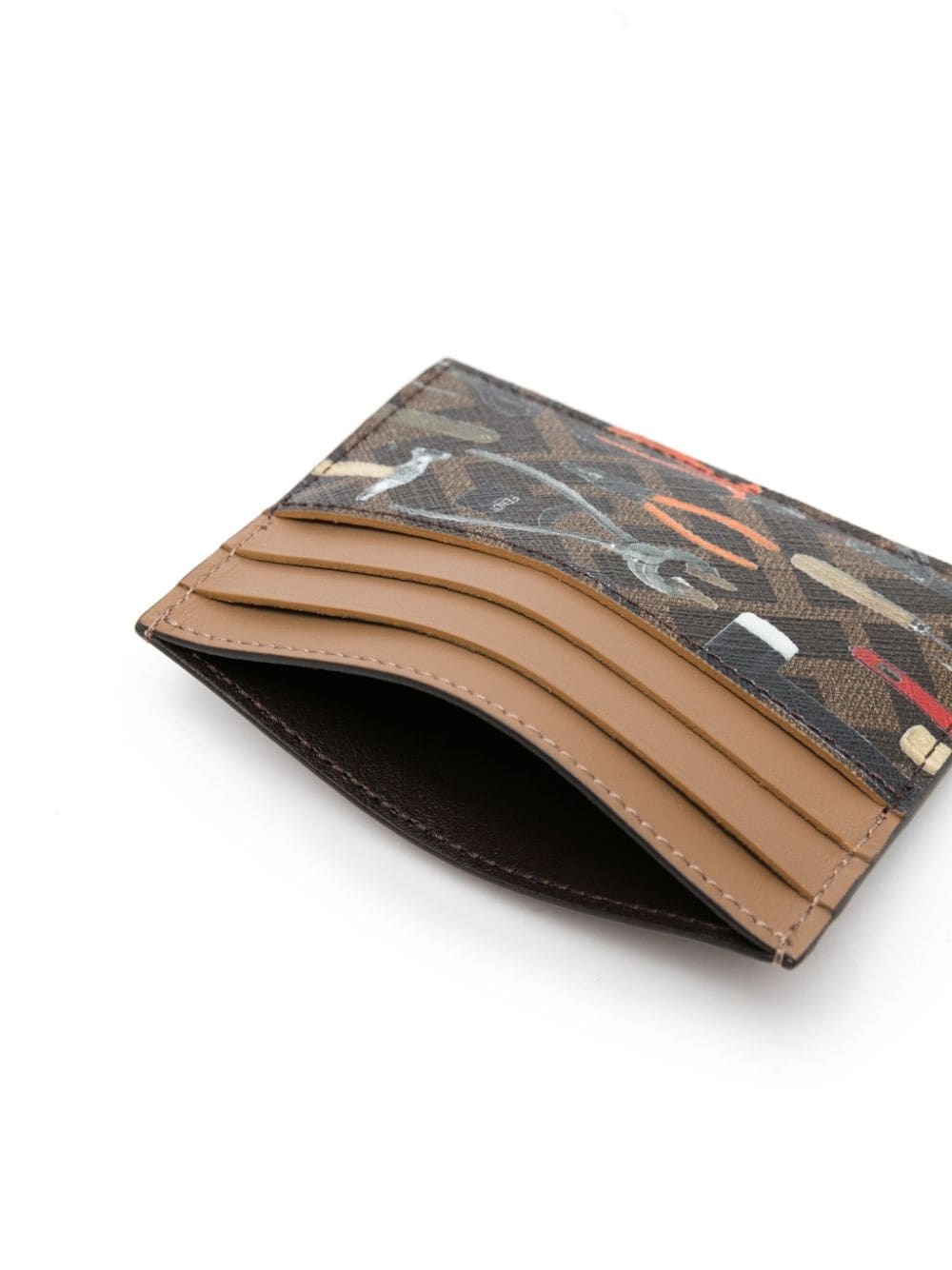 FF Tool-print leather cardholder - 3