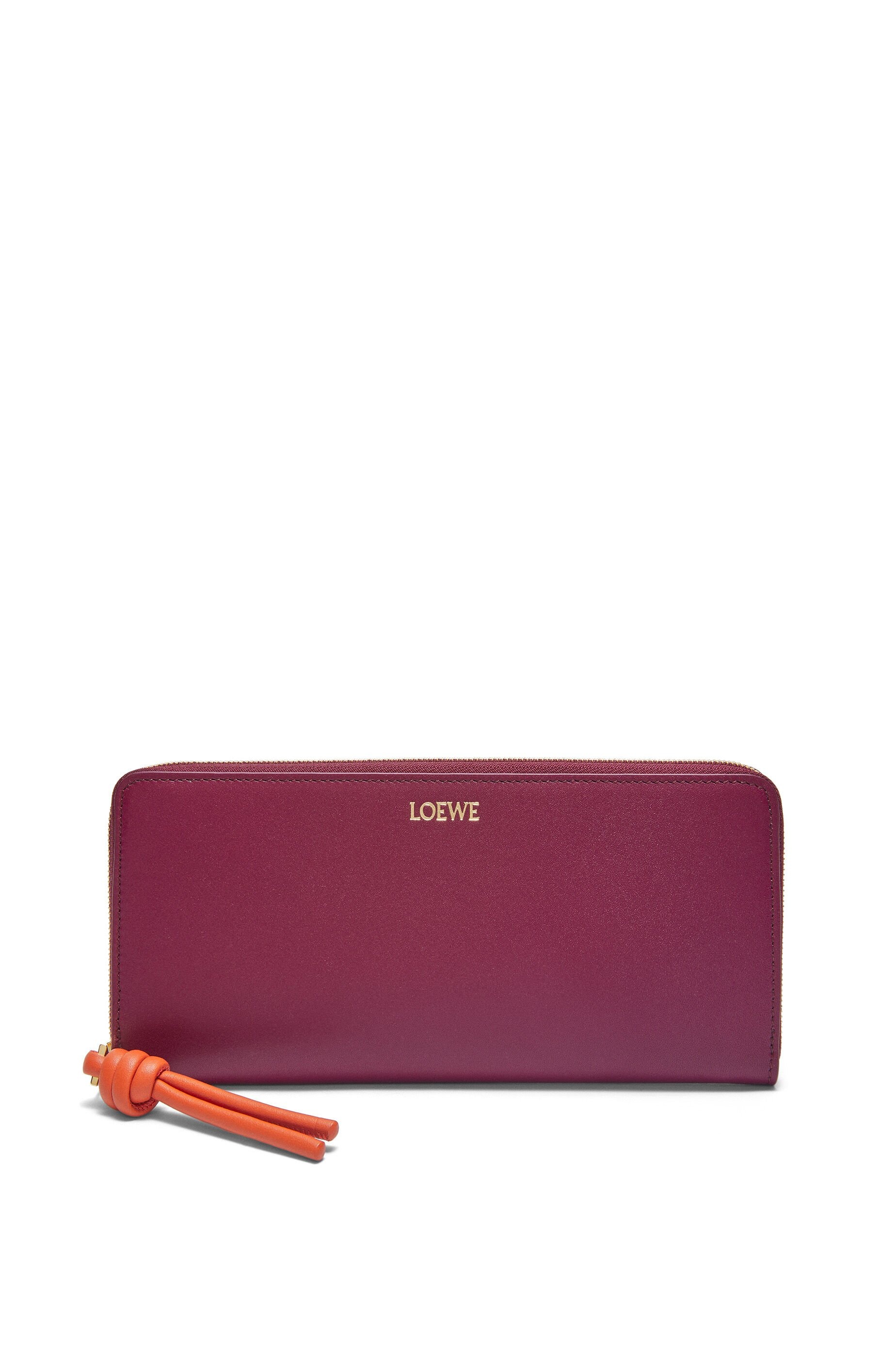 Knot zip around wallet in shiny nappa calfskin - 1